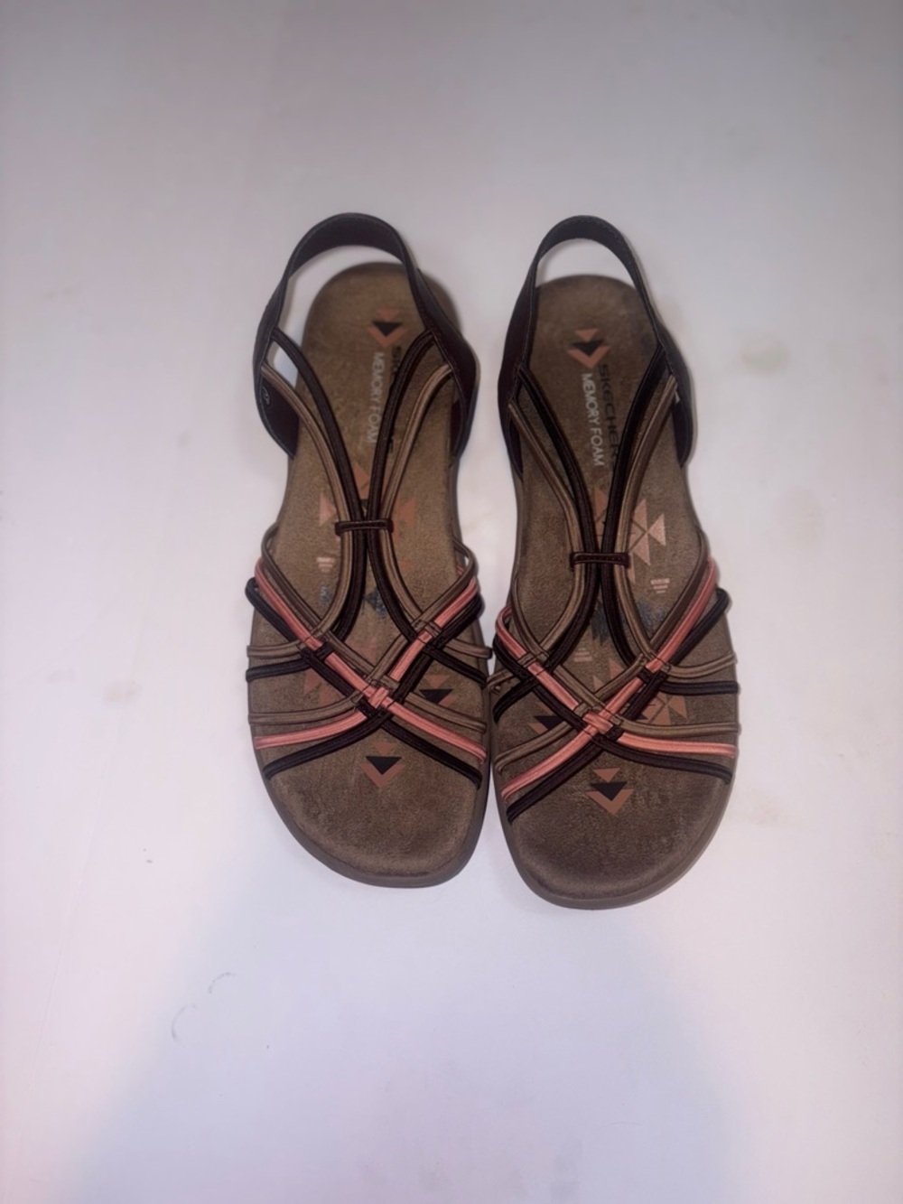 Skechers Reggae Slim - Simply Stretch sandals in a brown and pink size 10 - Picture 5 of 10